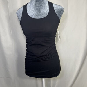 Beyond the Bump Featherweight Let It Grow Racerback Maternity Tank Black XS